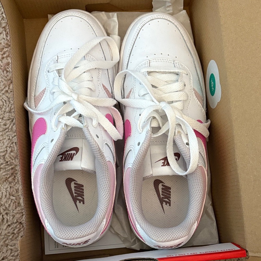 Nike White and Pink Athletic Shoes